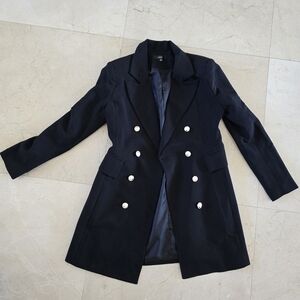 Women's Black Double-Breasted Blazer